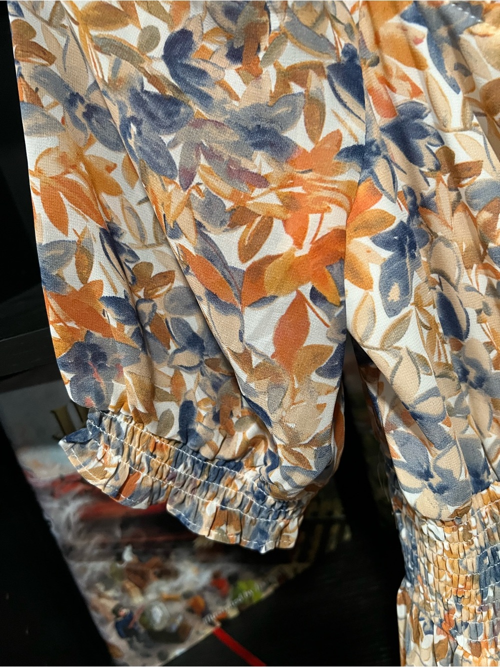 Baltic Born Orange and Blue Floral Tiered Maxi Dress - Picture 3 of 6